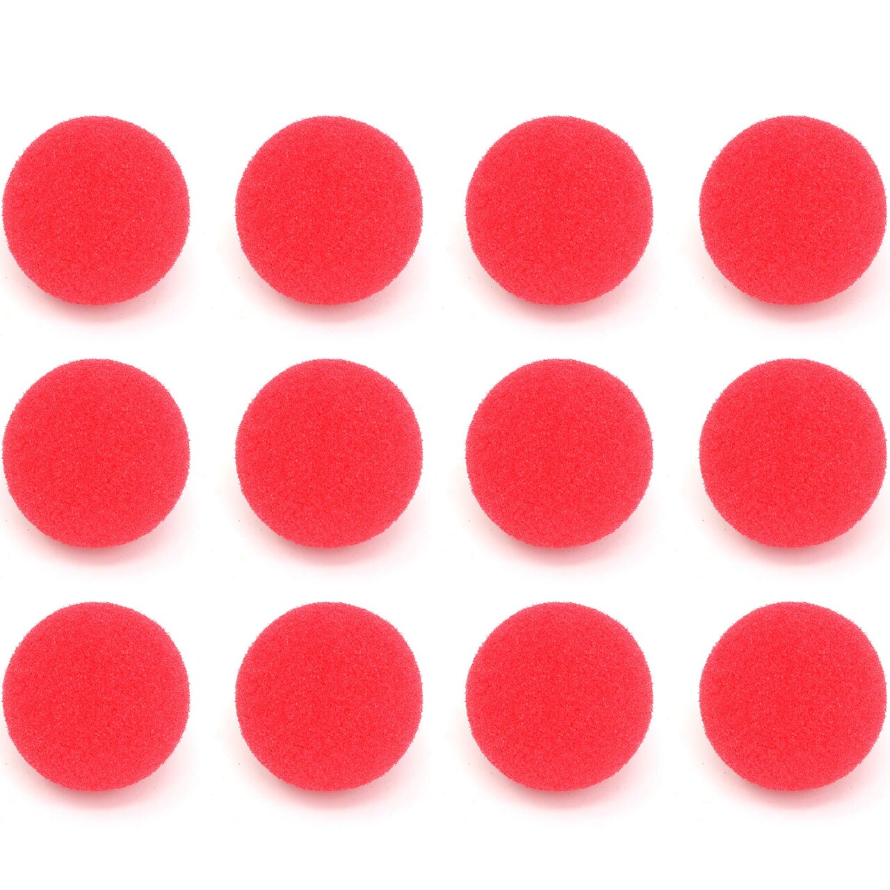 Red Carnival Clown Noses - Red Sponge Nose for Circus Costume Party Supplies - 12 Pieces